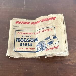 Vintage WWII Holsum Bread Ration Book Holder 1940s Advertising Ephemera
